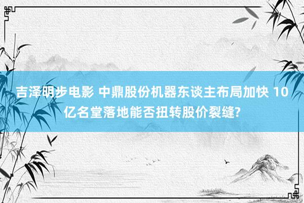 吉泽明步电影 中鼎股份机器东谈主布局加快 10亿名堂落地能否