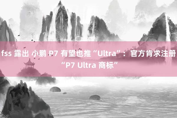 fss 露出 小鹏 P7 有望也推“Ultra”：官方肯求注